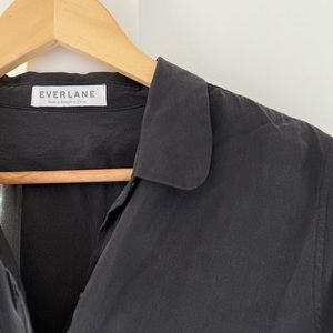 Everlane Clean Silk Long Sleeve Black Shirt